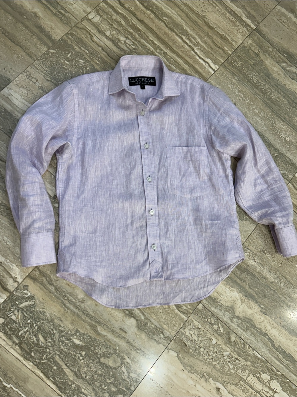 Lucchese Women’s Light Lavender Linen Button-Up Shirt size small
